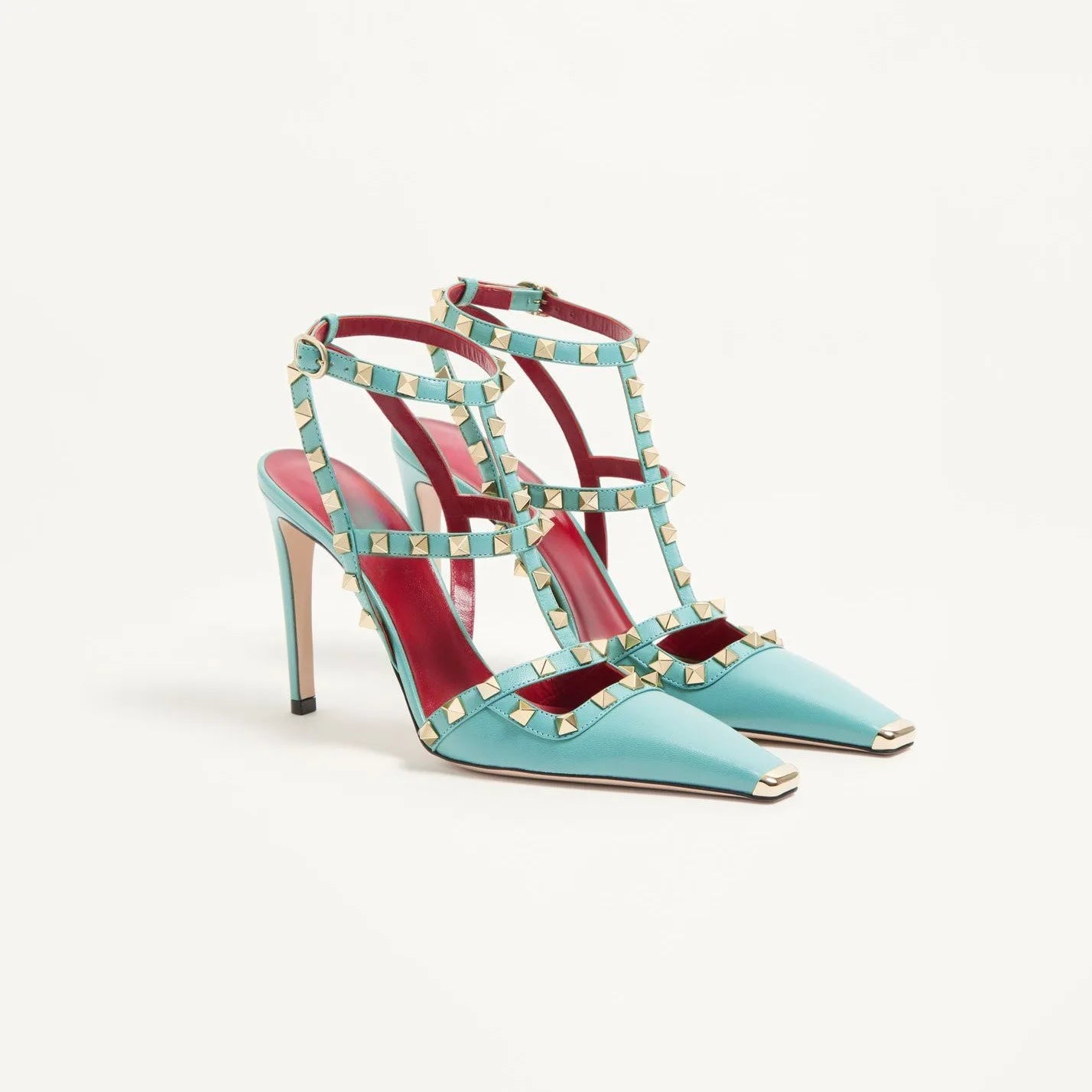 Summer Square Headed Rivet High-heeled Women's Sandals, Fashionable and Sexy Women's Party T-table Women's Plus Size Sandals