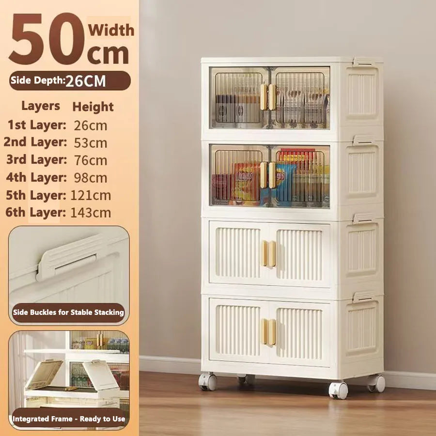 Large Capacity Dustproof Wardrobe Sundries Cabinet Multifunction Folding Storage Cabinet Locker Closet Organizer