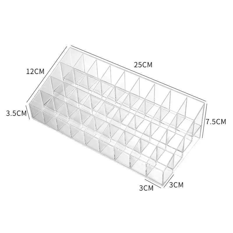 Trapezoid Clear Makeup Display 40 Lattices Lipstick Stand Case Cosmetic Organizer Holder Box Hot Sale High Quality