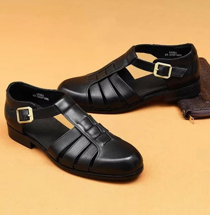Summer Men's Sandals Leather Dress Shoes Outdoor Soft Pointed Formal Men Wedding Sandals Classic Light Slippers Sandals Sneakers