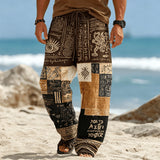 Men's Tribal Patchwork Drawstring Pants — view 7