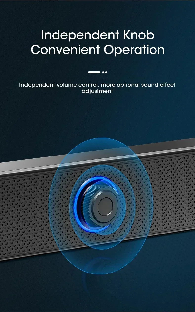 Wireless Soundbar for TV, Desk Audio Player & Home Theater Speaker for Movies, Music, Sports, Apartment & Living Room Use