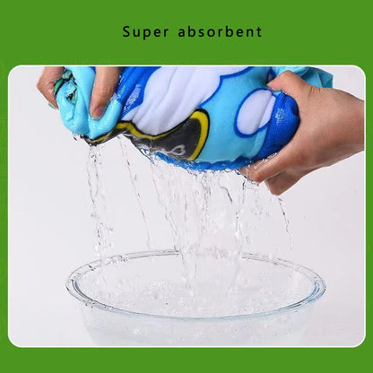 1 Pack of Cartoon Hooded Poncho Bath Towels for Children Aged 2-7, Made of Polyester Fiber with Strong Water Absorption, Cartoon-Themed Bath Towel, Suitable for Beach Trips, Bathroom Supplies