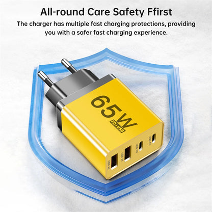 AU Plug USB Type C Fast Charger 65W PD Quick Charge Wall Adapter for iPhone Samsung Xiaomi Redmi Mobile Phone USB Charger EU UK