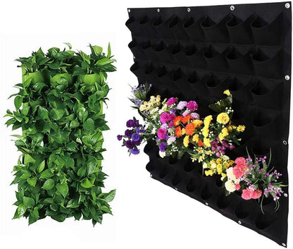 64 Pockets  Hanging Planter Bags, Wall Mounted Planting Grow Bags For Garden Outdoor Indoor Gardening Greening Flower Container