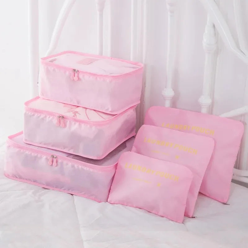 6/8Pcs Set Travel Bag Organizer Clothes Luggage Travel Organizer Blanket Shoes Organizers Bag Suitcase Pouch Packing Cubes