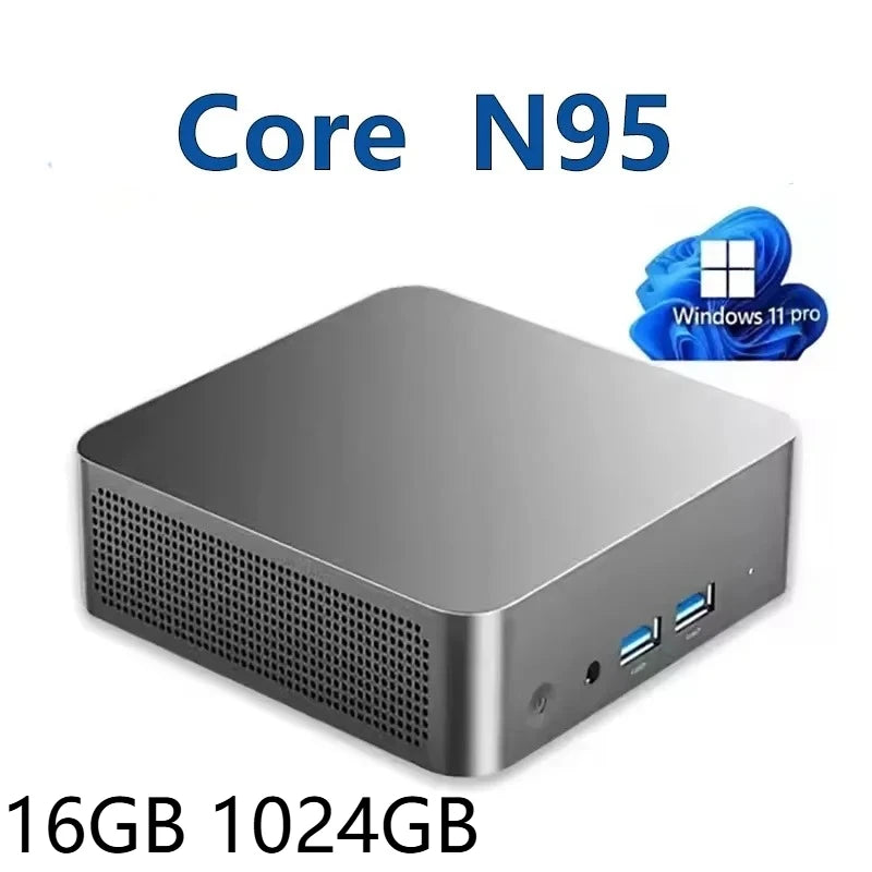 Intel Core N95 i9 10980HK 2026 Quintessential Mini PC Windows 11 Pro 2TB SSD 4K 60Hz WiFi6 BT5.2 Diminutive Vest Pocket Computer
