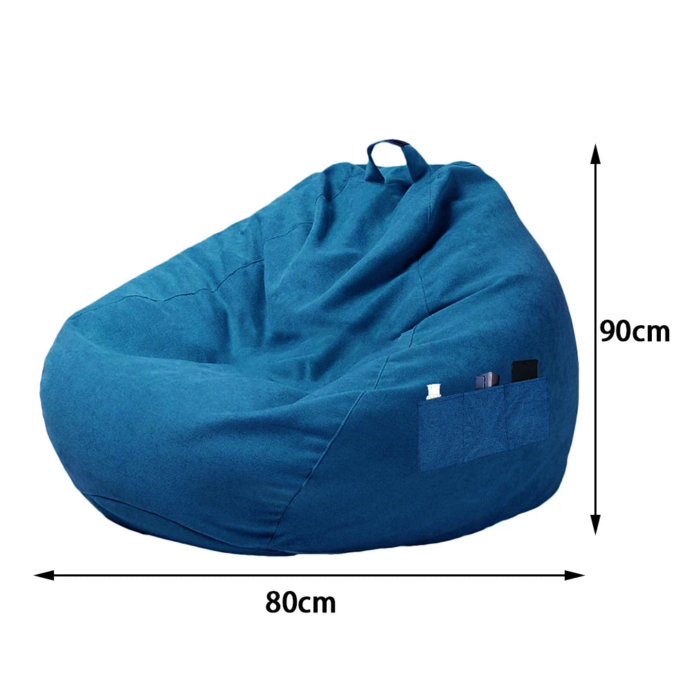 Large Bean Bag Lazy Seat Chair Sofa Cover Couch Soft Fluffy Breathable Adult Child Tatami Living Room Decorative Outdoor
