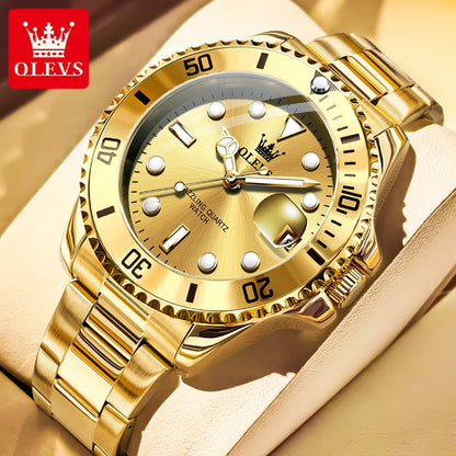 OLEVS Watches 5885 Mens Watch Original High Quality Quartz Watch Waterproof Luminous Calendar  Watches For Men Box Gifts Reloj
