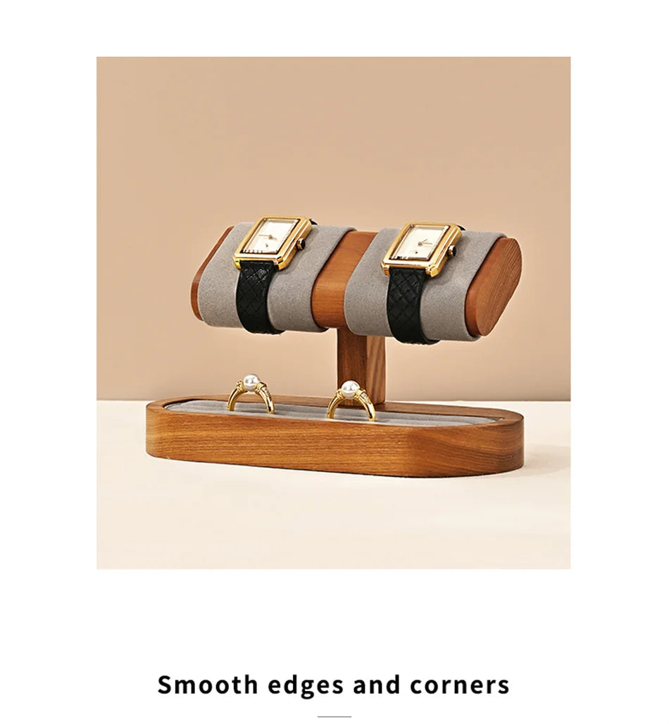 MISHITU T-shaped Watch Stand Wooden Jewelry Watch Display Stand Watch Storage Holder Bracelet Jewelry Display Watch Storage Rack