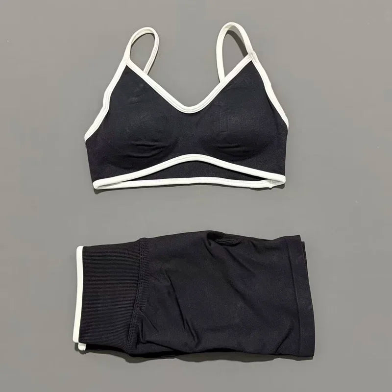 2Pcs HISTELLO Ignite Sculpt Sports Set Naked Feel Tummy Control Cross Bra Scrunch Hip Lifting Yoga Pilates Running Fitness Sets