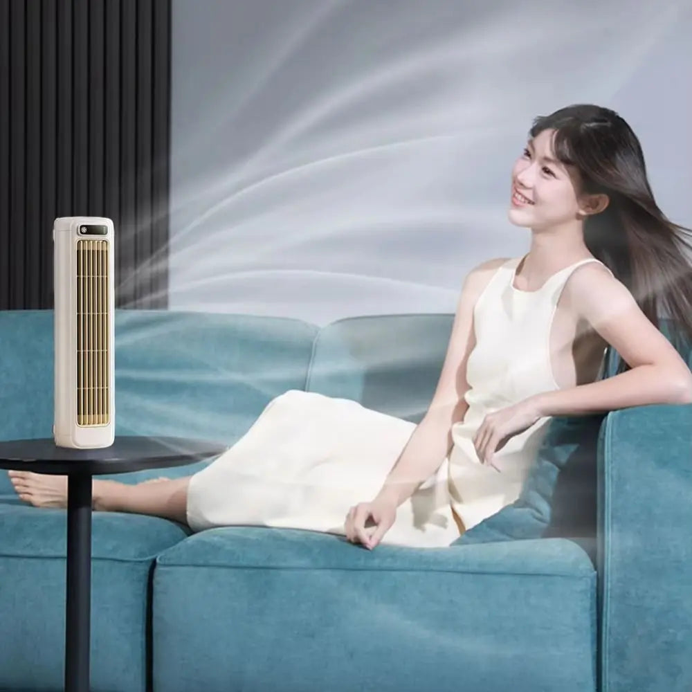 Portable 3 Speeds Tower Fan Rechargeable Non-drilling Desk Fan Quiet Standing Air Conditioning Fan Office