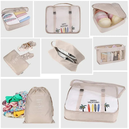 6/8Pcs Set Travel Bag Organizer Clothes Luggage Travel Organizer Blanket Shoes Organizers Bag Suitcase Pouch Packing Cubes
