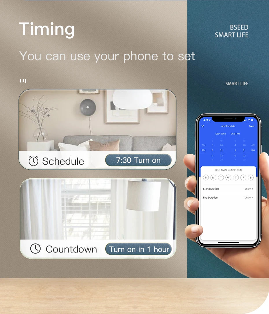 BSEED Wifi Light Switches Smart Wall Switch 1/2/3Gang 1/2/3/4Way Touch Sensor Switch With Normal Socket Support Tuya Smart Life