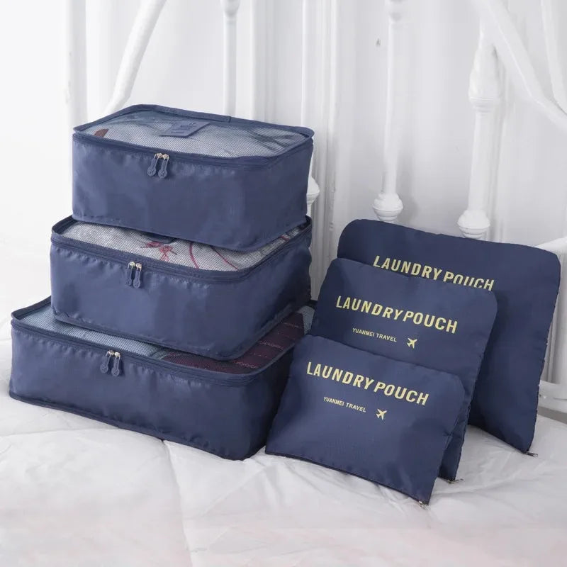 6/8Pcs Set Travel Bag Organizer Clothes Luggage Travel Organizer Blanket Shoes Organizers Bag Suitcase Pouch Packing Cubes