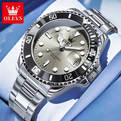 OLEVS Watches 5885 Mens Watch Original High Quality Quartz Watch Waterproof Luminous Calendar  Watches For Men Box Gifts Reloj
