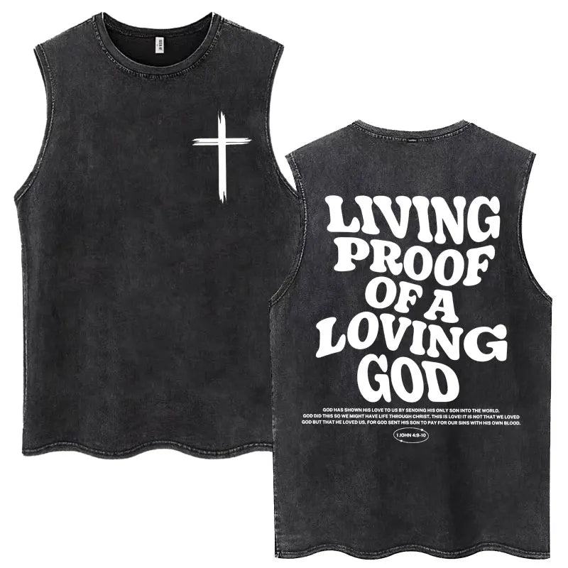 Washed Jesus Is King Christian Harajuku Vintage Tank Tops Men Women Gothic Sleeveless T-shirt Loose Summer Cotton Casual T Shirt