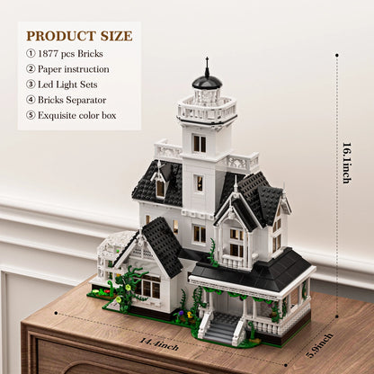 Magic House Building Set Home Decor with LED Light,Owens House Blocks Model Room Decoration Gift for Adults (1877PCS)