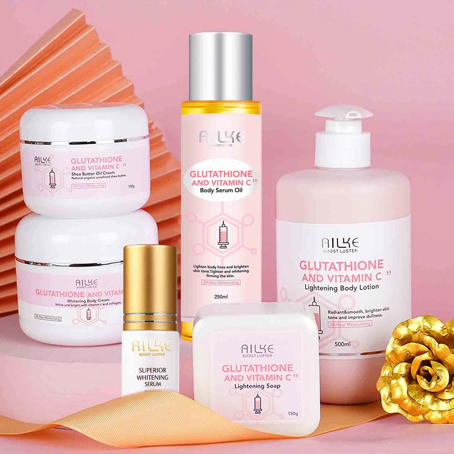 AILKE Whitening Skin Care Cream, Lightening Lotion, Remove Dark Spots With Glutathion, Shea Butter, Moisturizing Body Cream