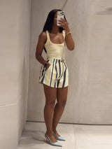 Relaxed Striped Pocket Shorts