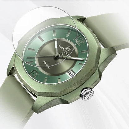 NAVIFORCE NF7107 Watch for Women Silicone Strap Classic Fashion 5ATM Waterproof Ladies Elegant Watch