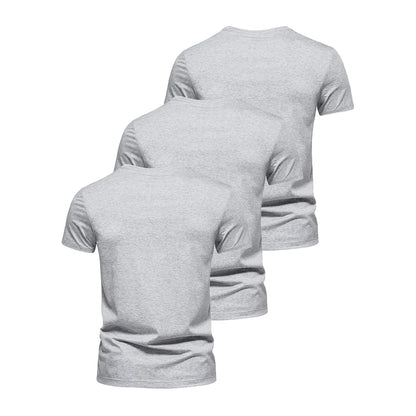 3Pcs Men T-shirt O-neck Fashion Design Slim Fit Soild T-shirts Male Tops Tees Short Sleeve T Shirt For Men