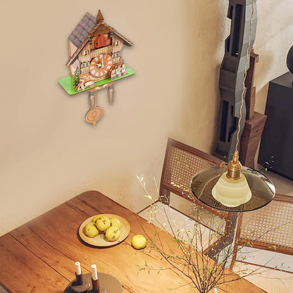Wall Mount Clock Cuckoo Clock, Wood Cuckoo-Clock, 7:00-21:00 Chime Time 25*10*50cm Pointers+Time Scales Display