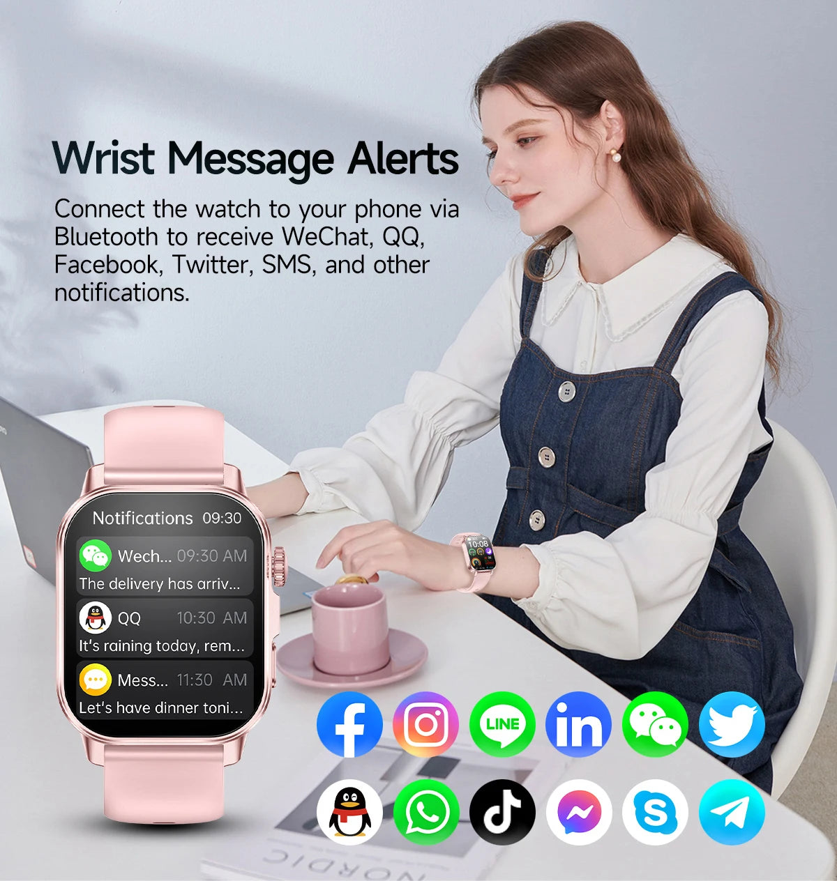 New Professional Health Watch Blood Pressure 2.01"AMOLED Screen Uric Acid Blood Lipids Flashlight Care Smart Watches for Women