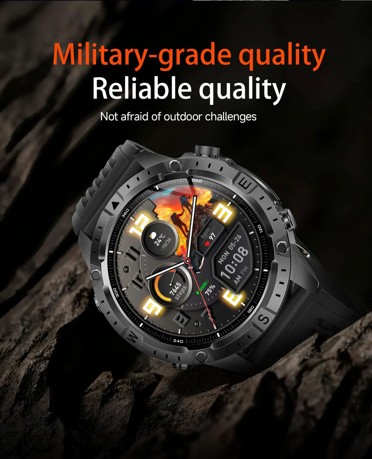 New Outdoor GPS Offline Map Smart Watch Men 3ATM Waterproof 170+ Sports LED Compass Altimeter AMOLED Bluetooth Call Smartwatch