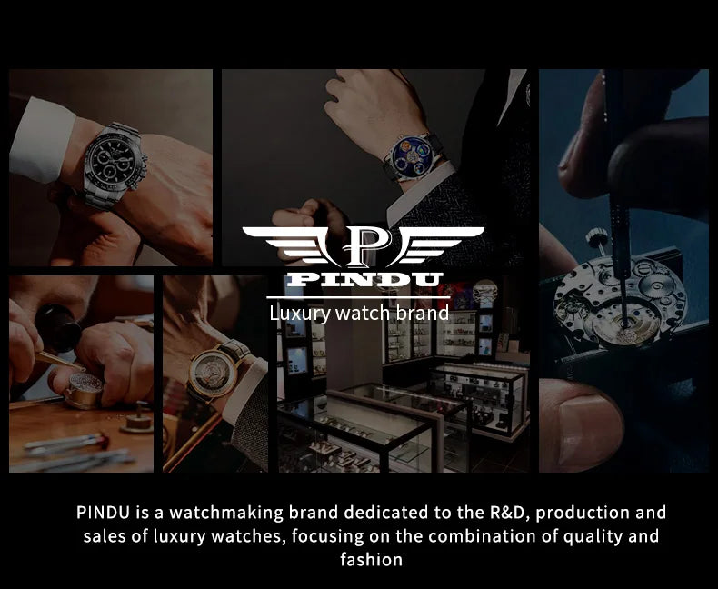 PINDU Design 2025 NEW Men Watch Diamond TourbillionTop Brand Luxury Astronomia Quartz Watch Men sapphire glass waterproof Watch