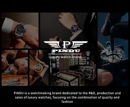 PINDU Design 2025 NEW Men Watch Diamond TourbillionTop Brand Luxury Astronomia Quartz Watch Men sapphire glass waterproof Watch