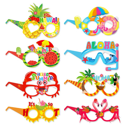 Hawaiian Party Photo Props Decorations Summer Beach Tropical Flamingo Party Supplies Aloha Banner Hawaiian Party DIY Supplies