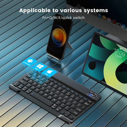 10inch Bluetooth Wireless Keyboard Rechargeable For Mobile Phones Tablet Russian Spanish French AZERT For Android ios Windows