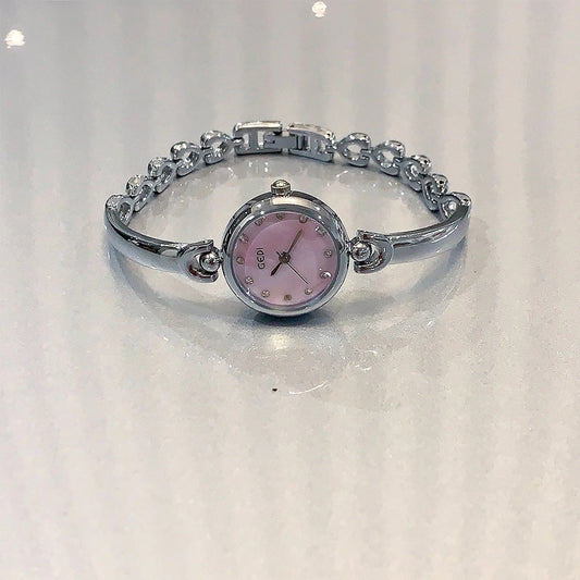 NEW Minimalist Fashion Bracelet Watches for Women Small Round Dial Clock Gift Women's Quartz Watch in Silver