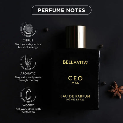 BellaVita Luxury CEO Man 100ml EDP Unisex Perfume Long Lasting Honey Oud Woody Spicy Bold Intense Signature Scent Buy Now!