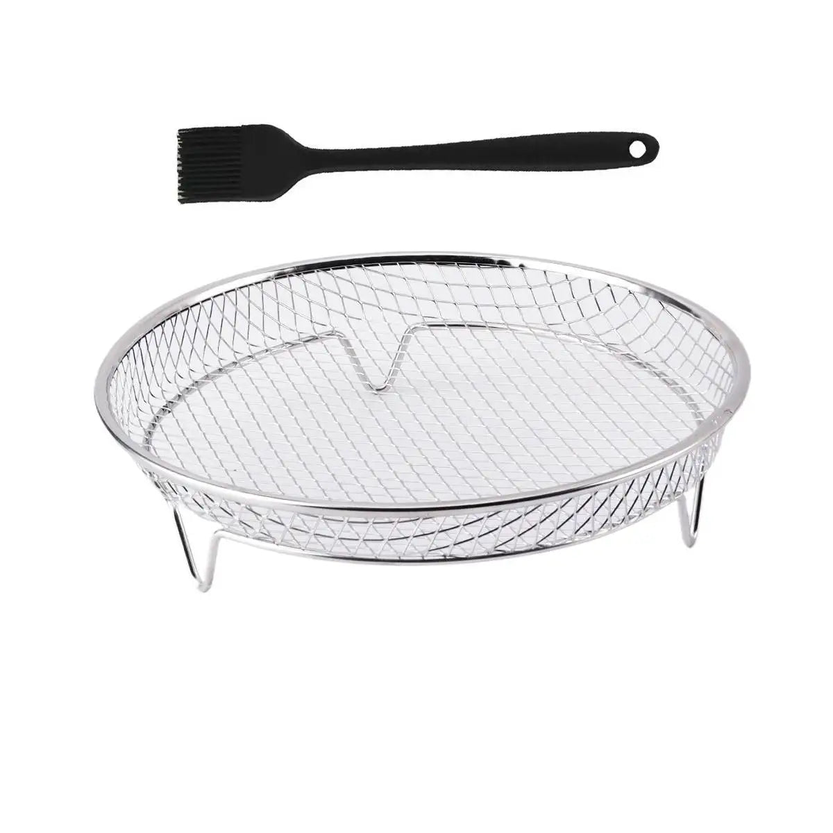 Air Fryer Rack Baking Tray Stackable Grilling304Stainless Steel Airfryer Oven Grill Steamer Cooker Kitchen Gadgets Cooking Tools