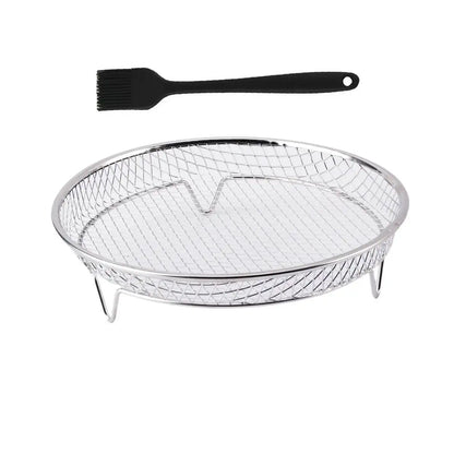Air Fryer Rack Baking Tray Stackable Grilling304Stainless Steel Airfryer Oven Grill Steamer Cooker Kitchen Gadgets Cooking Tools