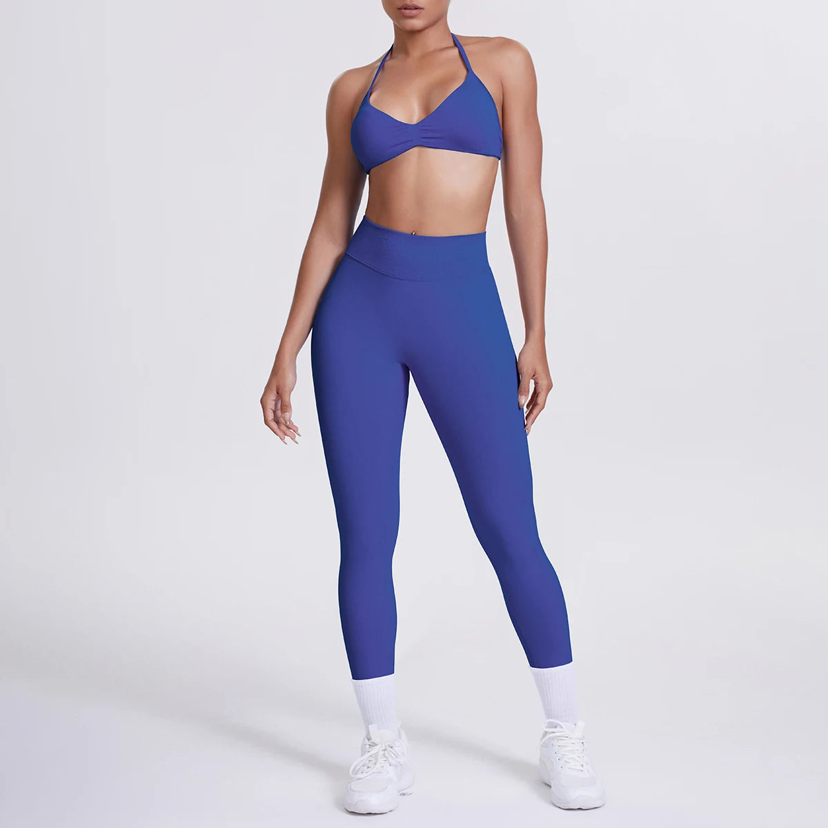 Women 2pcs Patchwork Sport Yoga Suit Training Sleeveless Sport Gym Tops Tummy Control Slimming Booty Leggings Yoga Suit Sports