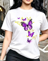 Gold-Tone Butterfly Graphic T-Shirt