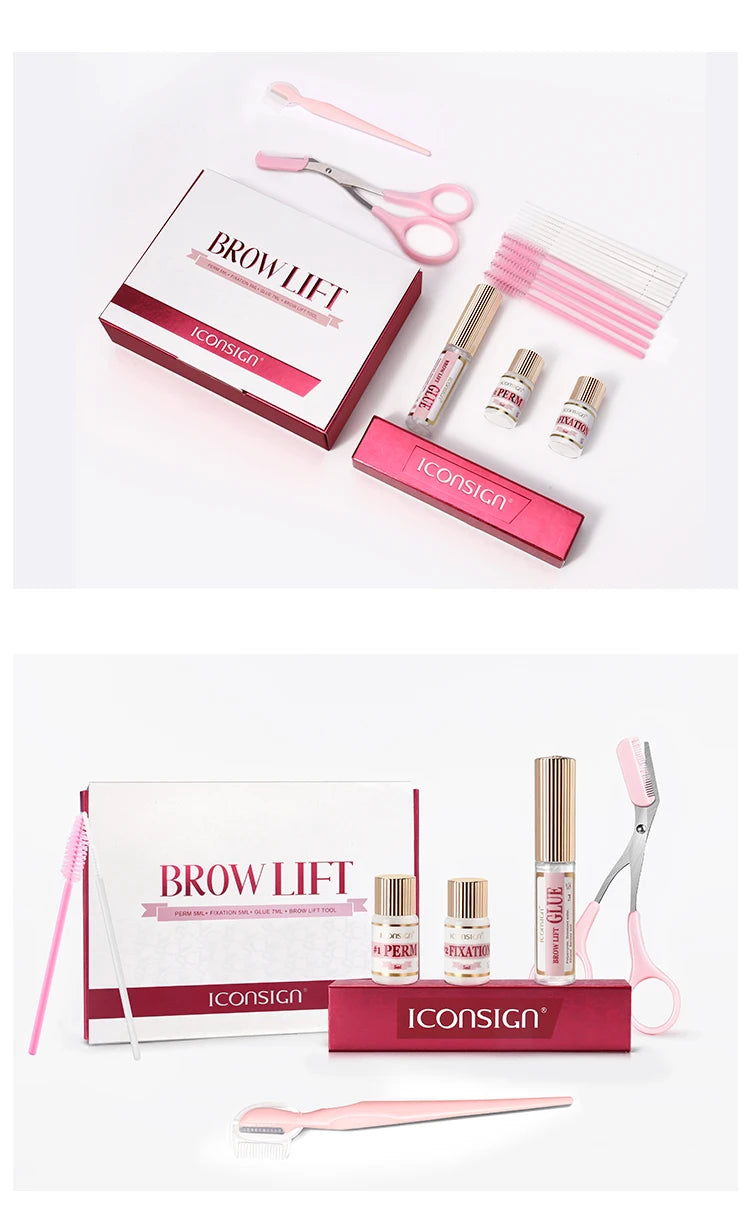 New Brow Lift Eyebrow Perm Kit With Perm Nutrition Lotion Scissor Razor Brushes Semi-permanent Salon Makeup Can DIY