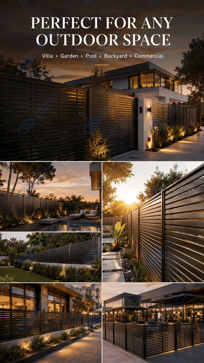 Modern Rustproof Aluminum Fence Slat Fence Panel Powder Coated Privacy Fence For Outdoor Yard Easy Installation Durable Design