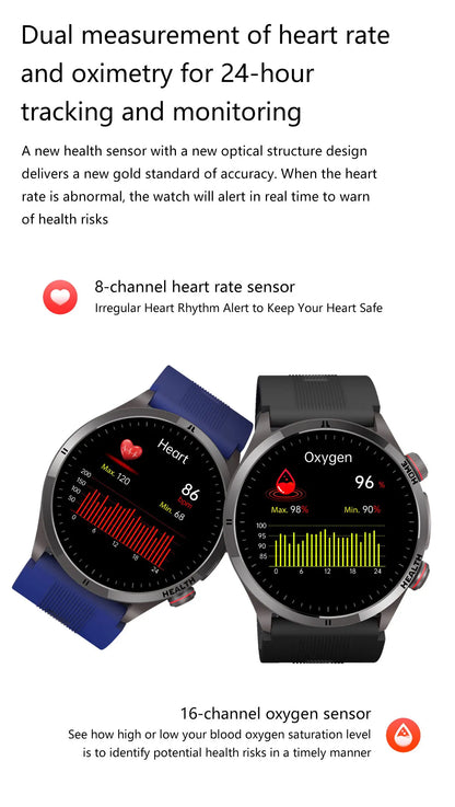 2026 New Upgrade Air Pump Blood Pressure Accurate Measure SmartWatch ECG Micro Physical Examination NFC Airbag Smart Watches Man