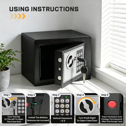 Ireproof Safes with Fireproof Money Bag Sensor Light Digital Keypad Home Safe Adjustable Shelf Security Safe