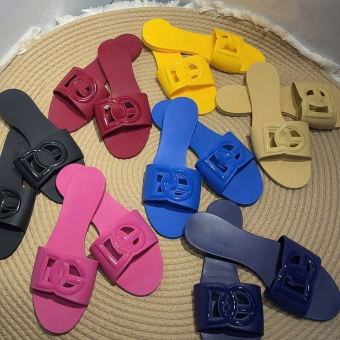 Crystal-Detail Slide Sandals — product image