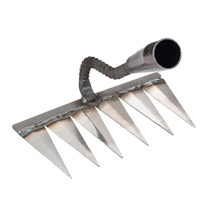 4/5/6/7 Teeth Carbon Steel Garden Hand Rake Farm Tool Weeding Scarifier Agricultural Nail Harrow Metal Harrow Garden WeedingTool