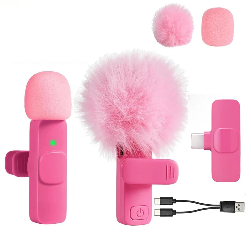 New Wireless Lavalier Microphone Portable Audio Video Recording Mini Microphone for iPhone Android PC Camera Live Gaming Phone