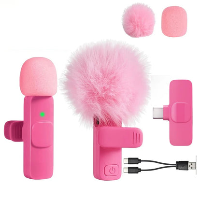 New Wireless Lavalier Microphone Portable Audio Video Recording Mini Microphone for iPhone Android PC Camera Live Gaming Phone