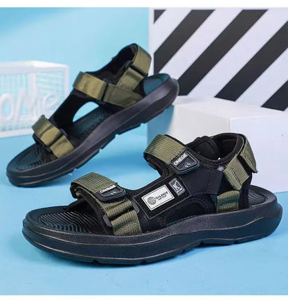 A Pair of New Summer Wear-Resistant Men's Sandals, Breathable Casual Business Beach Shoes, Thick-Soled Non-Slip Soft-Soled Shoes
