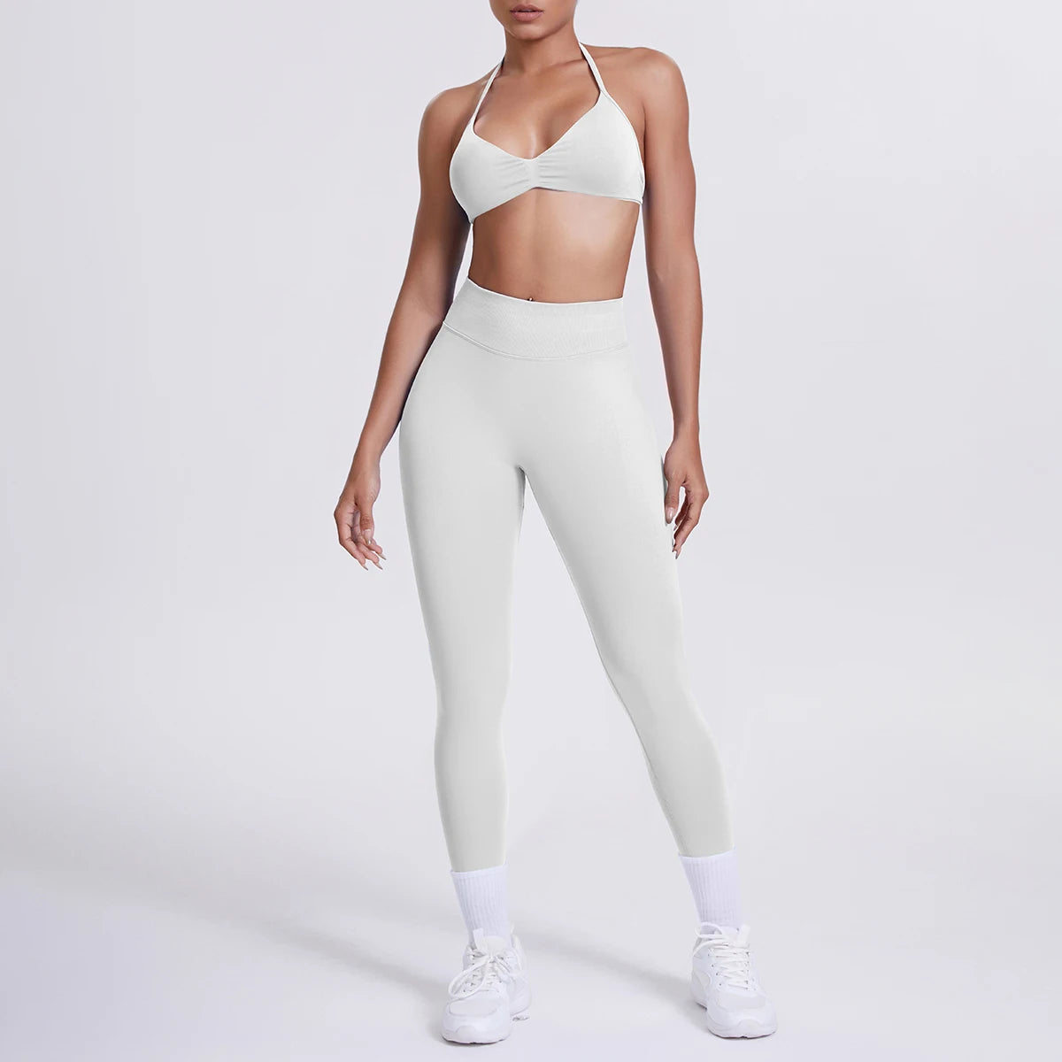 Women 2pcs Patchwork Sport Yoga Suit Training Sleeveless Sport Gym Tops Tummy Control Slimming Booty Leggings Yoga Suit Sports