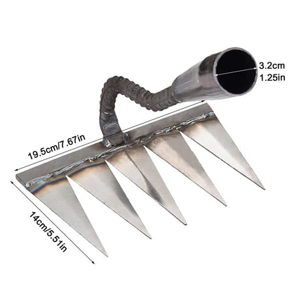 4/5/6/7 Teeth Carbon Steel Garden Hand Rake Farm Tool Weeding Scarifier Agricultural Nail Harrow Metal Harrow Garden WeedingTool